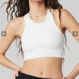 Alo Seamless Delight High Neck Bra Top White